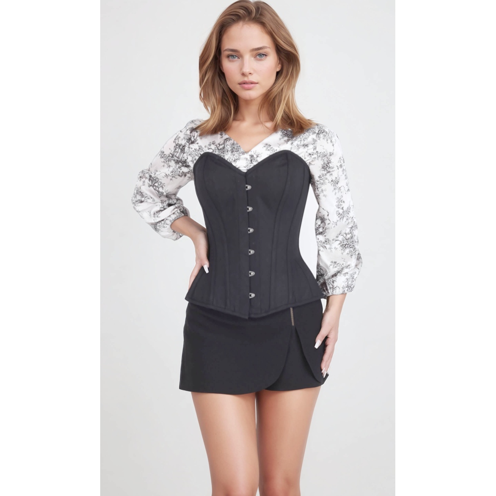 Attitude Corsets - Sweet Heart Waist Reducing (ELC301) Vollbrust Korsett - Schwarz